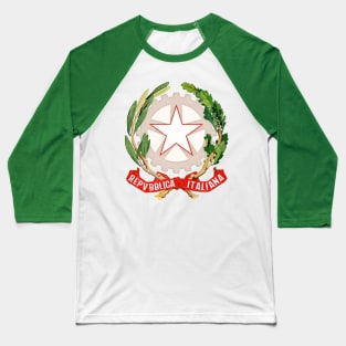 Republic of Italy // Faded Style Coat of Arms Emblem Design Baseball T-Shirt